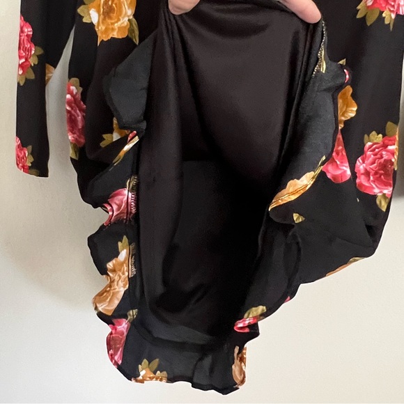 EUC | Nicole Miller Studio | Floral Dress with Lace/Mesh on Sleeves | Size 2 - Picture 8 of 11